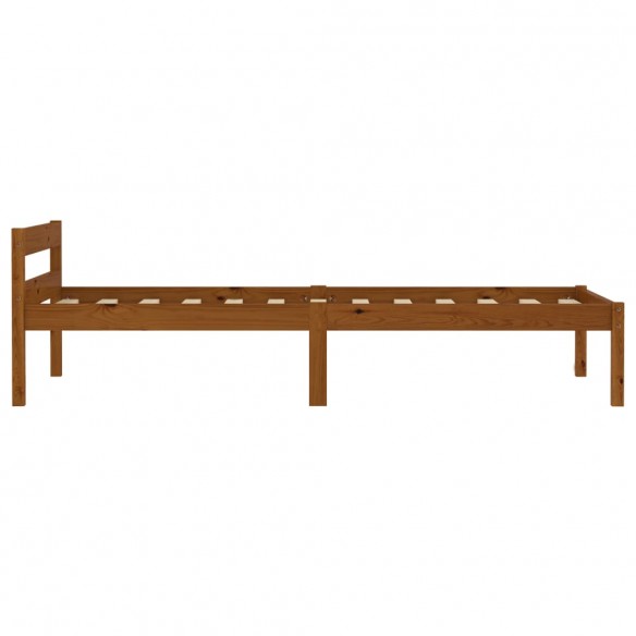 Cadre de lit Marron miel Bois de pin massif 100 x 200 cm