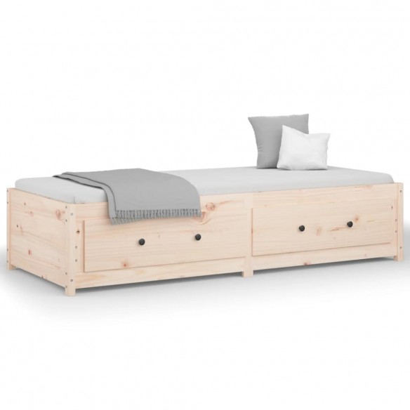 Lit de jour 75x190 cm Petit simple Bois de pin massif