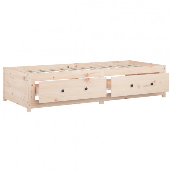 Lit de jour 75x190 cm Petit simple Bois de pin massif