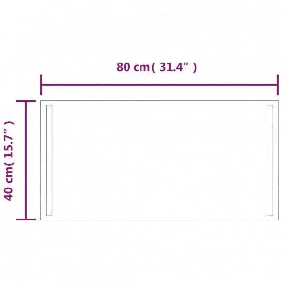 Miroir de salle de bain à LED 80x40 cm