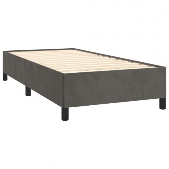 Cadre de lit avec matelas Gris foncé 100x200 cm