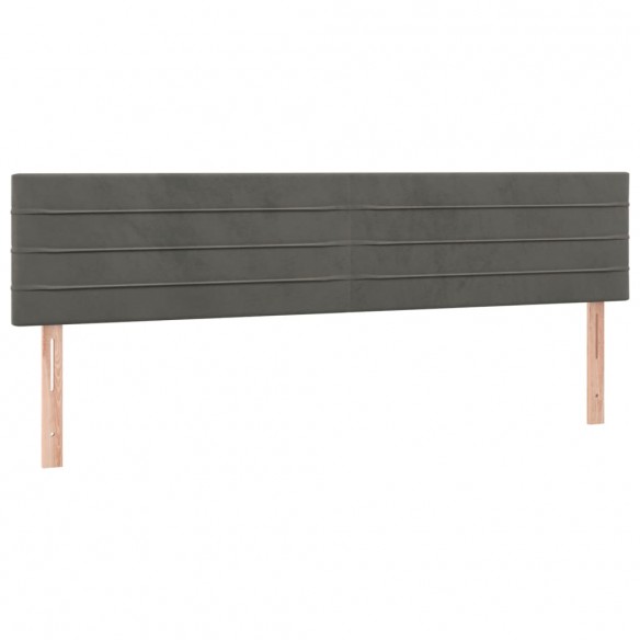 Cadre de lit et matelas Gris foncé 200x200cm Velours