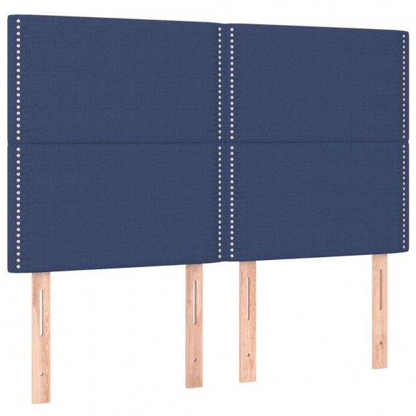 Cadre de lit avec matelas Bleu 140x190 cm Tissu