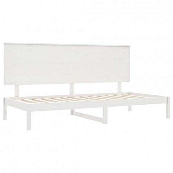 Lit de jour Blanc 90x200 cm Bois de pin massif