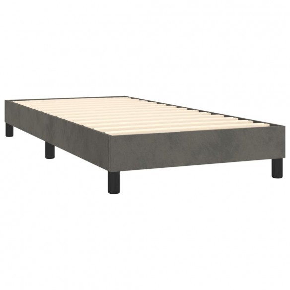 Cadre de lit et matelas et LED Gris foncé 80x200 cm