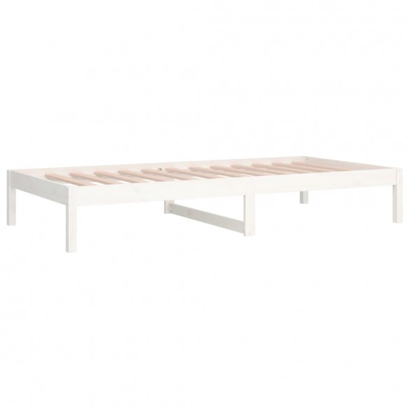 Lit de jour Blanc 90x200 cm Bois de pin massif