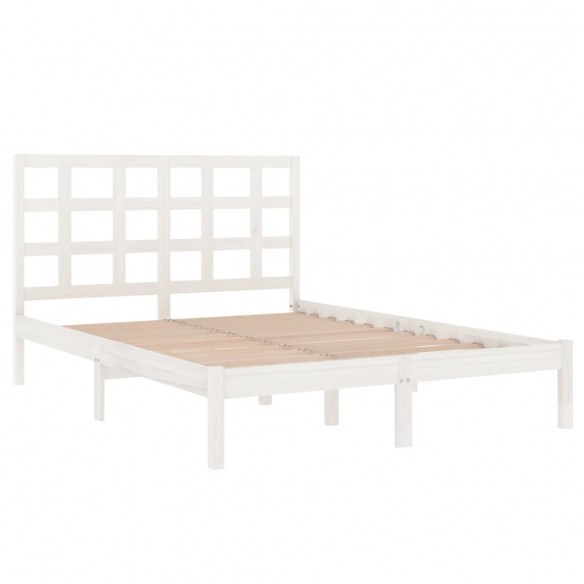 Cadre de lit Blanc Bois massif 200x200 cm