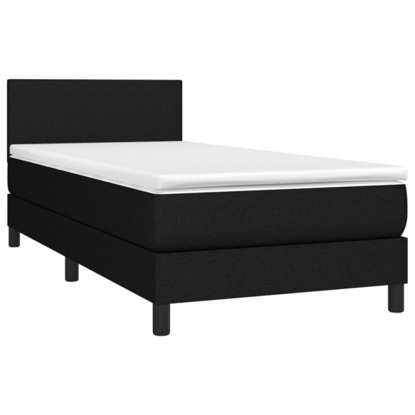 Cadre de lit et matelas Noir 80x200 cm Tissu