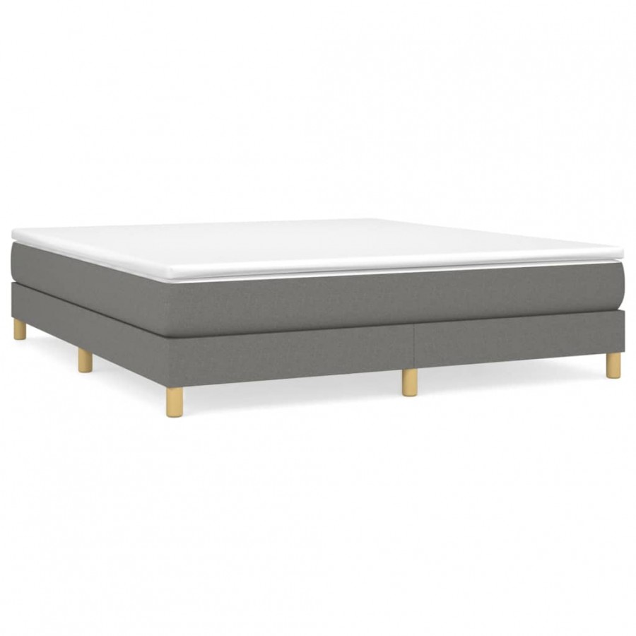 Cadre de lit avec matelas Gris foncé 180x200cm Tissu