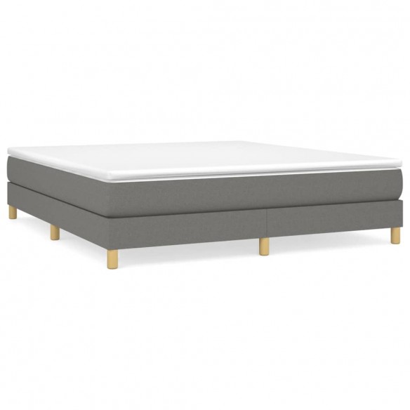 Cadre de lit avec matelas Gris foncé 180x200cm Tissu