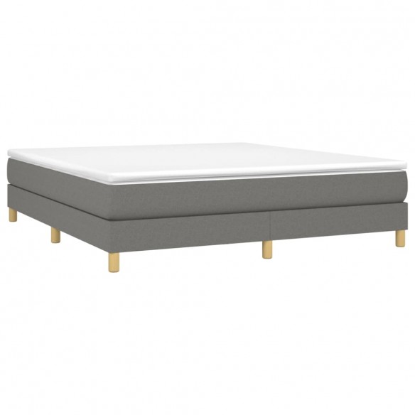 Cadre de lit avec matelas Gris foncé 180x200cm Tissu