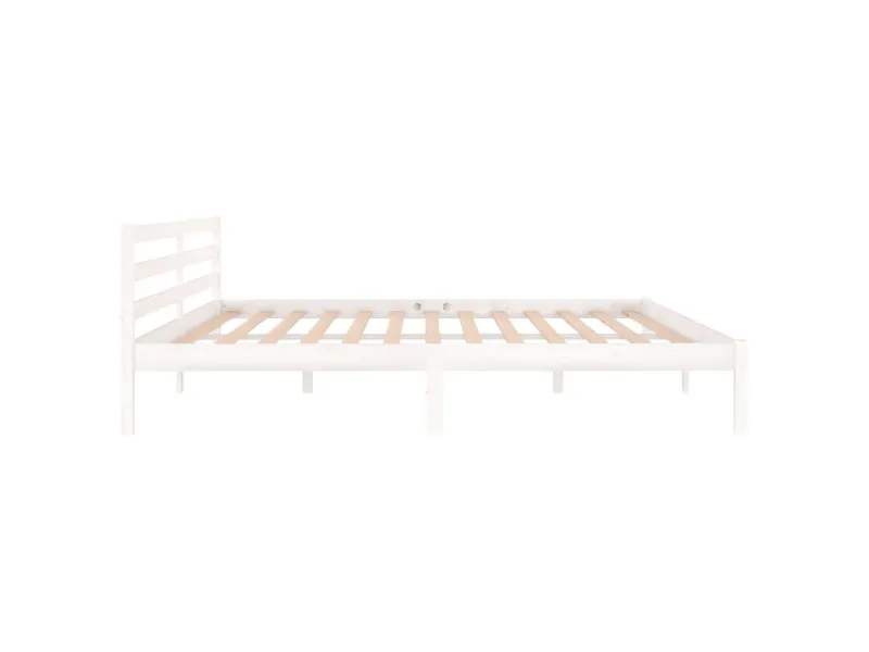 Lit Bois massif de pin 200x200 cm Blanc