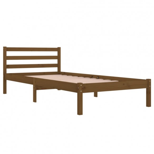 Cadre de lit Bois massif de pin 90x200 cm Marron miel