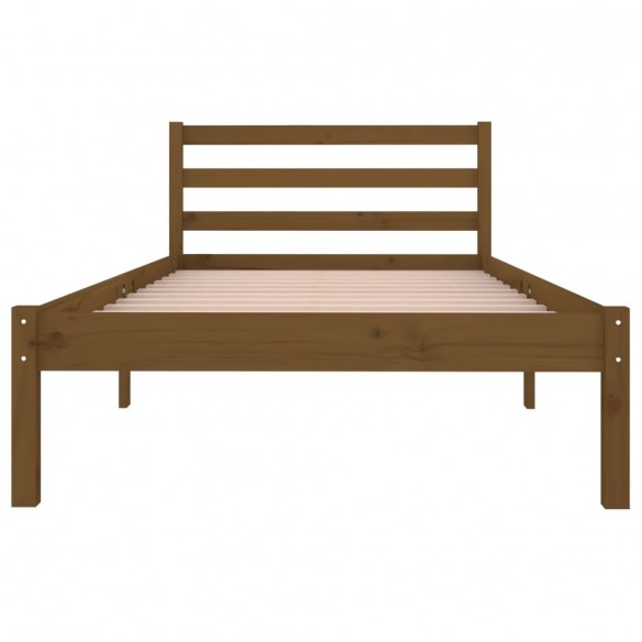 Cadre de lit Bois massif de pin 90x200 cm Marron miel