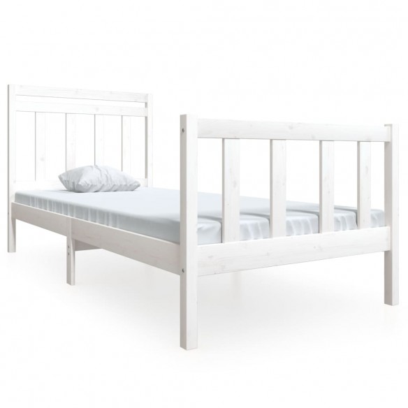 Cadre de lit Blanc Bois massif 90x190 cm Simple