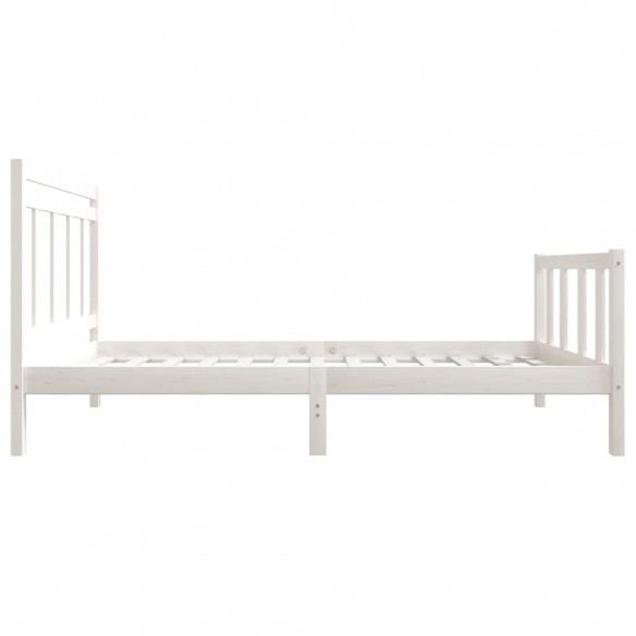 Cadre de lit Blanc Bois massif 90x190 cm Simple