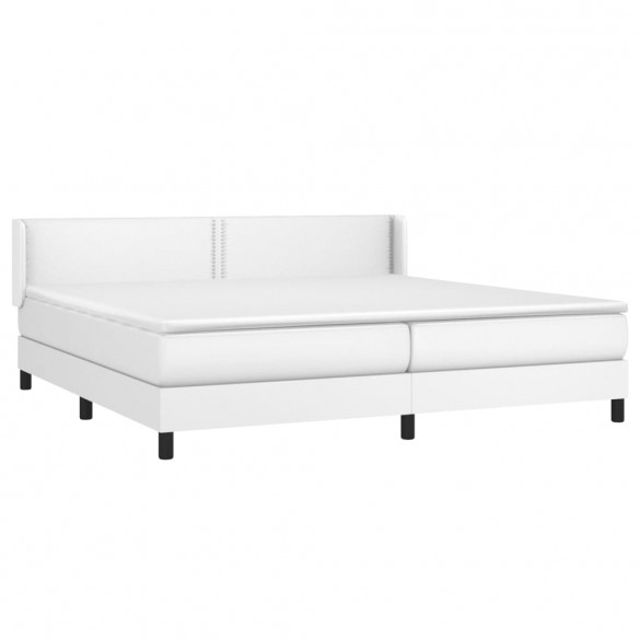 Cadre de lit avec matelas Blanc 200x200cm Similicuir