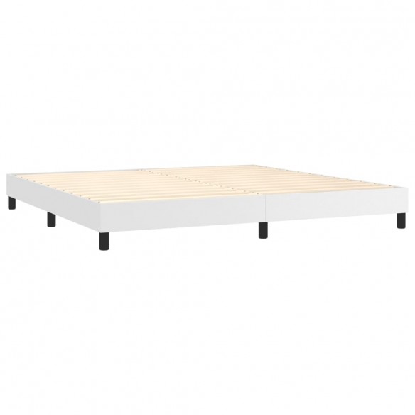 Cadre de lit avec matelas Blanc 200x200cm Similicuir