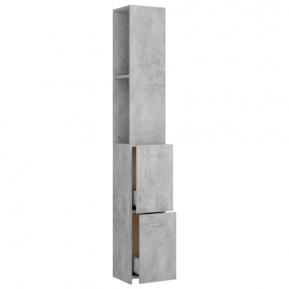 Armoire de bain gris béton 25x26,5x170 cm bois d'ingénierie