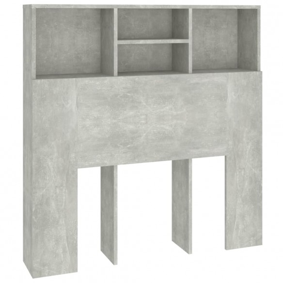 Armoire de tête de lit Gris béton 100x19x103,5 cm