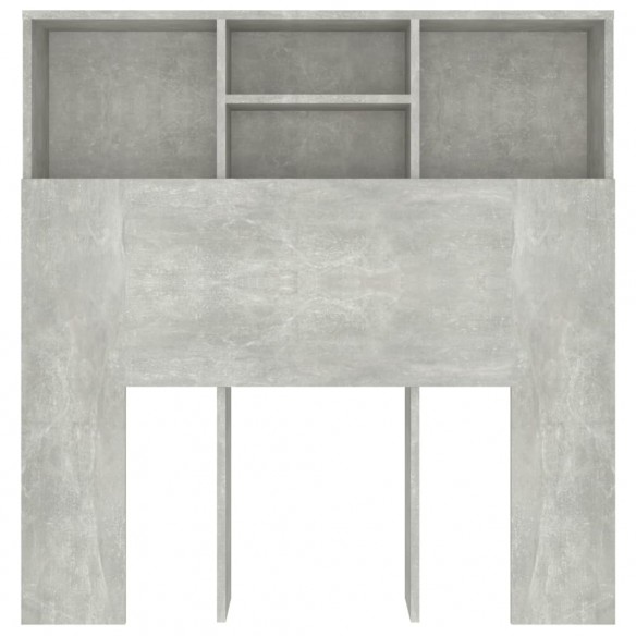 Armoire de tête de lit Gris béton 100x19x103,5 cm