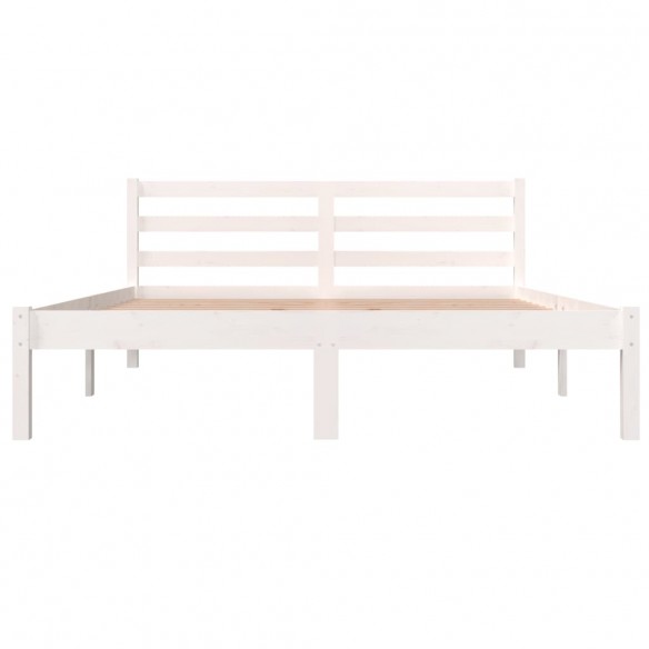 Cadre de lit Bois massif de pin 140x190 cm Blanc