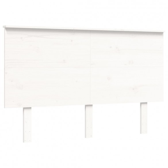 Cadre de lit avec tête de lit blanc 140x190 cm bois massif