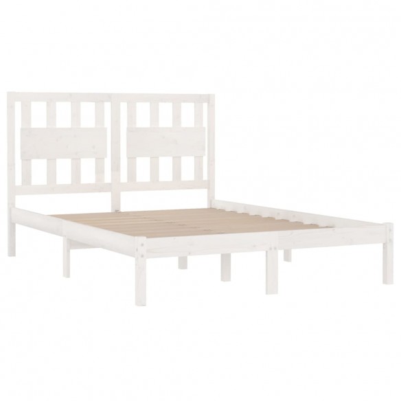 Cadre de lit Blanc Bois de pin massif 200x200 cm