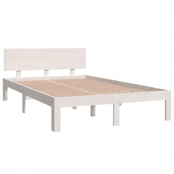 Cadre de lit Blanc Bois de pin massif 120x200 cm