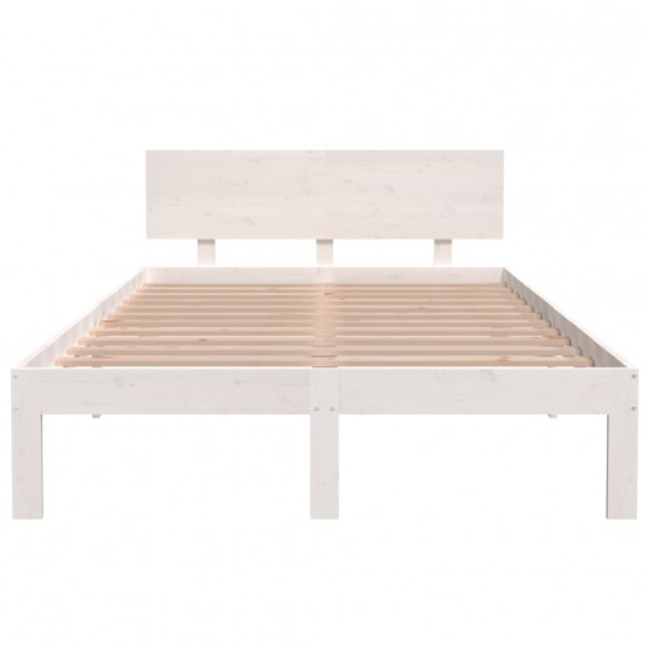 Cadre de lit Blanc Bois de pin massif 120x200 cm