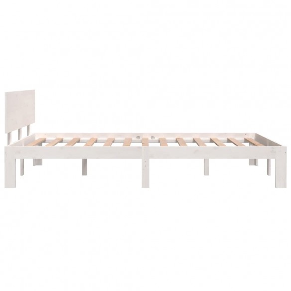 Cadre de lit Blanc Bois de pin massif 120x200 cm