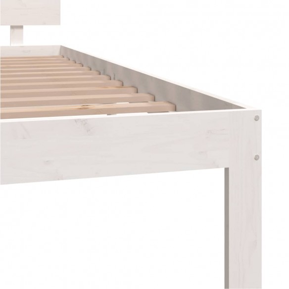 Cadre de lit Blanc Bois de pin massif 120x200 cm