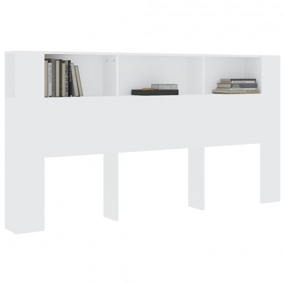 Armoire de tête de lit Blanc 200x18,5x104,5 cm