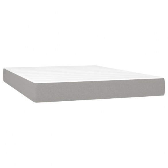 Cadre de lit matelas LED Gris clair 140x190 cm Tissu