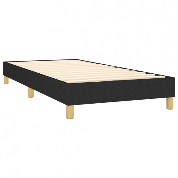 Cadre de lit avec matelas et LED Noir 90x200cm Tissu