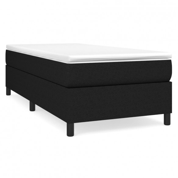 Cadre de lit avec matelas Noir 90x190 cm Tissu