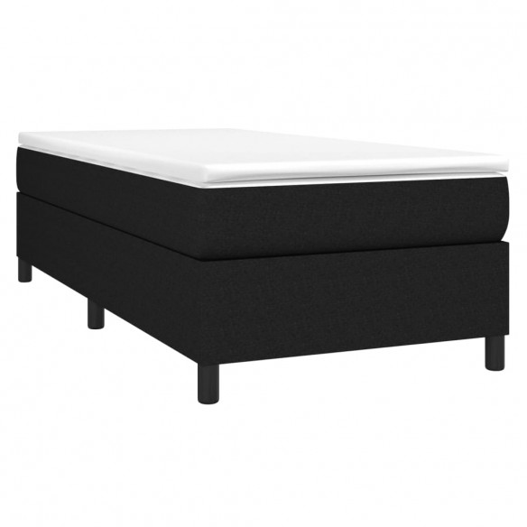 Cadre de lit avec matelas Noir 90x190 cm Tissu