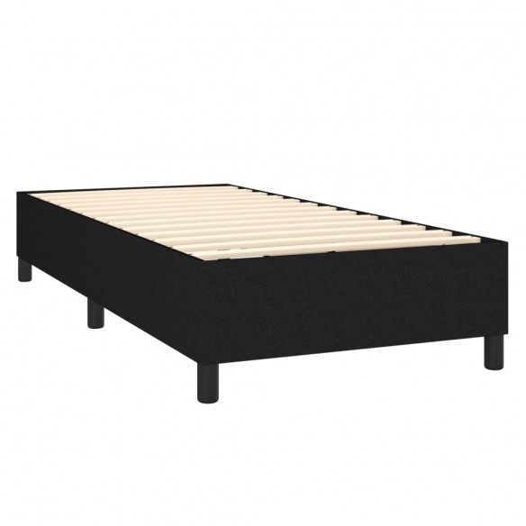 Cadre de lit avec matelas Noir 90x190 cm Tissu