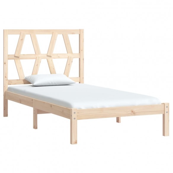 Cadre de lit bois de pin massif 90x190 cm simple