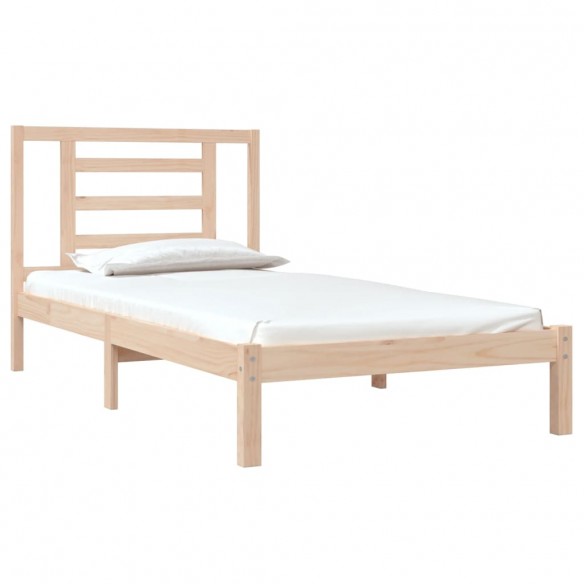 Cadre de lit bois de pin massif 90x190 cm simple