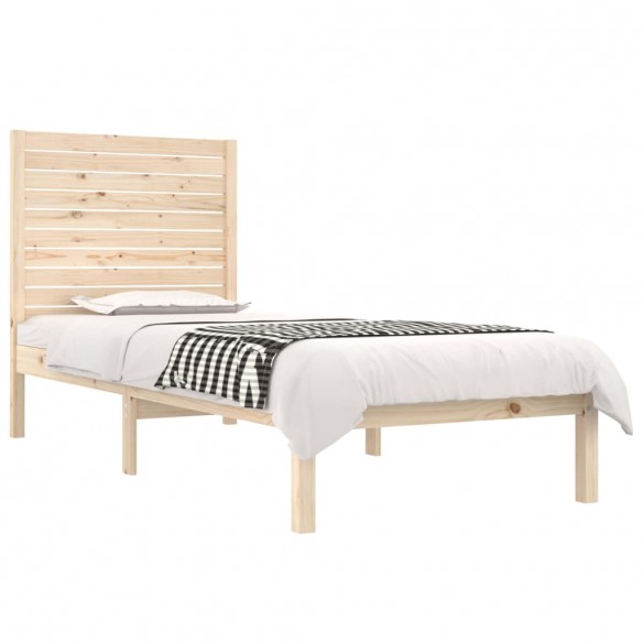 Cadre de lit bois massif 90x190 cm simple