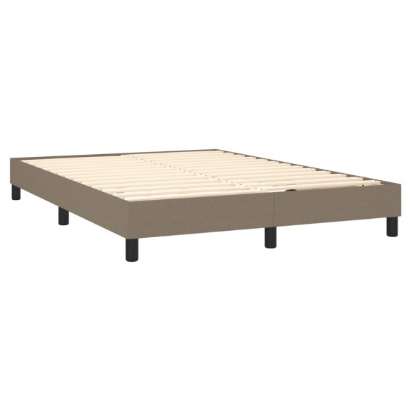 Cadre de lit avec matelas Taupe 140x200 cm Tissu