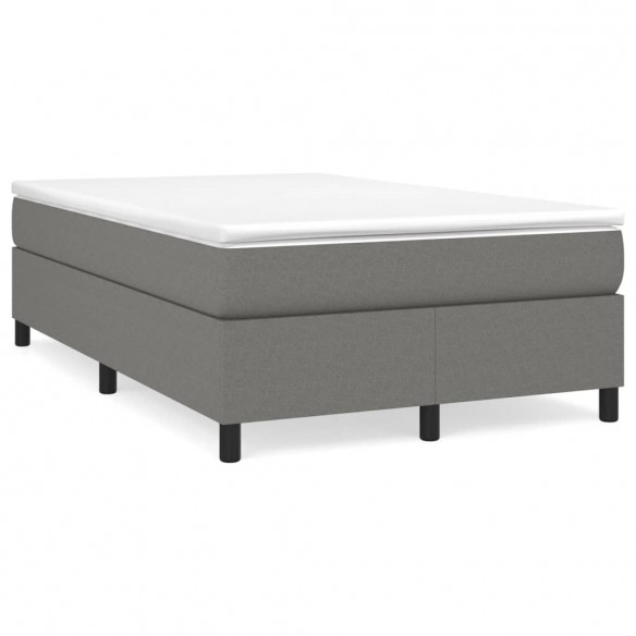 Cadre de lit avec matelas Gris foncé 120x200cm Tissu