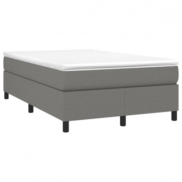 Cadre de lit avec matelas Gris foncé 120x200cm Tissu