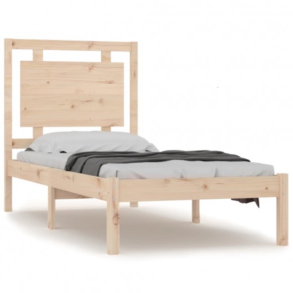 Cadre de lit bois massif 90x190 cm simple