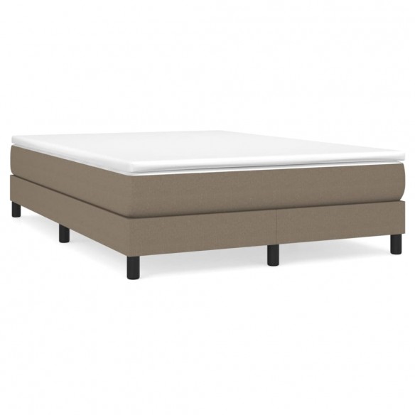 Cadre de lit avec matelas Taupe 140x200 cm Tissu