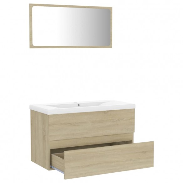 Ensemble de meubles de salle de bain Chêne sonoma Aggloméré