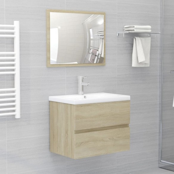 Ensemble de meubles de salle de bain Chêne sonoma Aggloméré