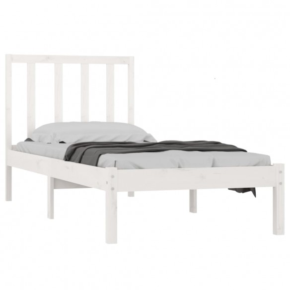 Cadre de lit Blanc Bois de pin massif 90x190 cm Simple