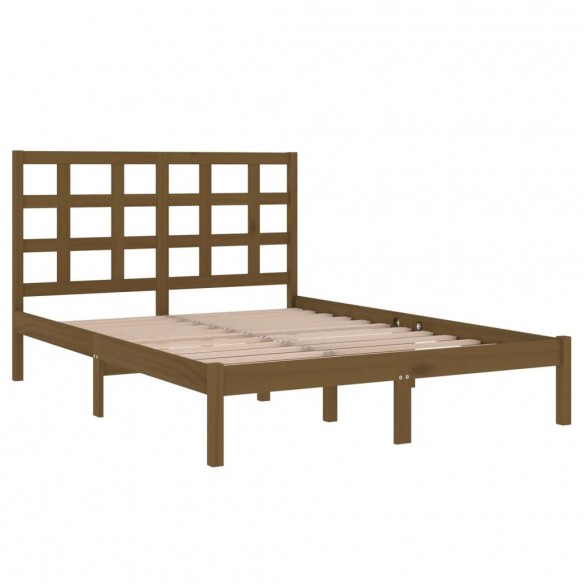 Cadre de lit Marron miel Bois massif 200x200 cm